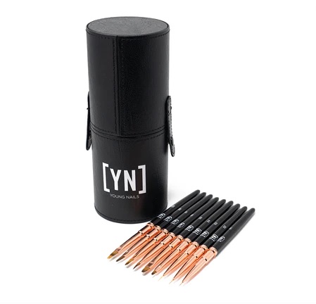 9PC Black Art Brush with Case